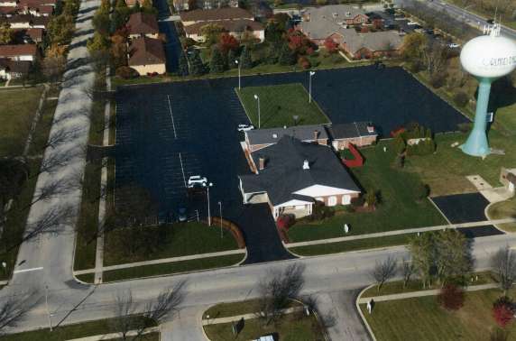View from above Colonial Chapel Funeral Home & Crematory.